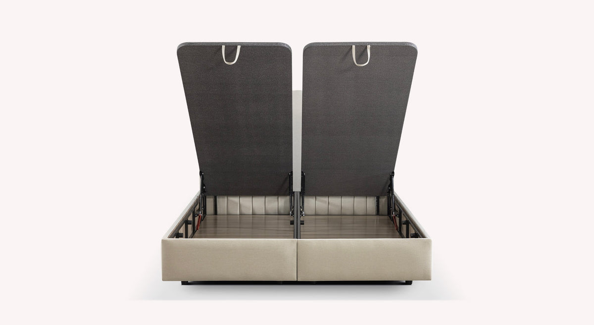 Pack lit coffre, matelas et tête de lit AMSTERDAM Zeugma Beige