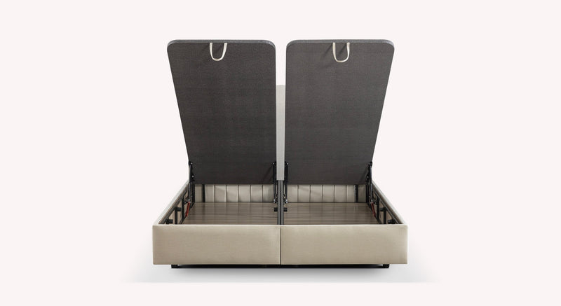 Pack lit coffre, matelas et tête de lit AMSTERDAM Zeugma Beige