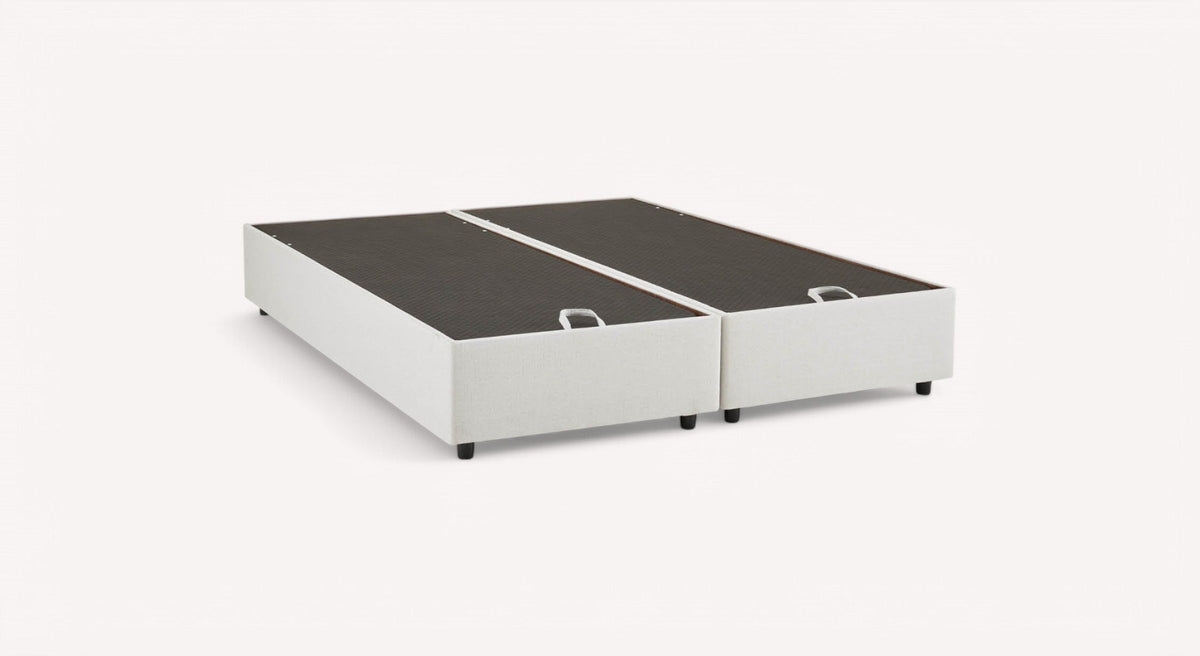 Pack lit coffre, matelas et tête de lit NINA Queens Beige