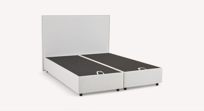 Pack lit coffre, matelas et tête de lit NINA Queens Beige