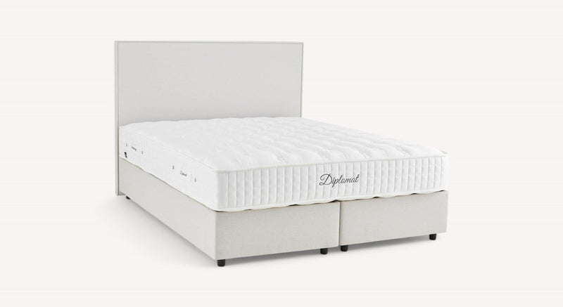 Pack lit coffre, matelas et tête de lit NINA Queens Beige